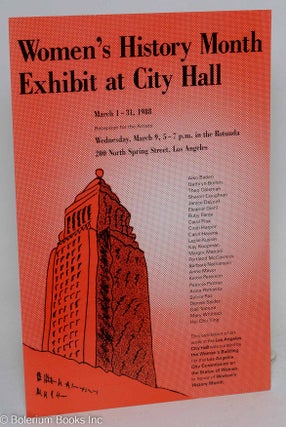 Cat.No: 293613 Women's History Month Exhibit at City Hall: March 1-31, 1988 [postcard