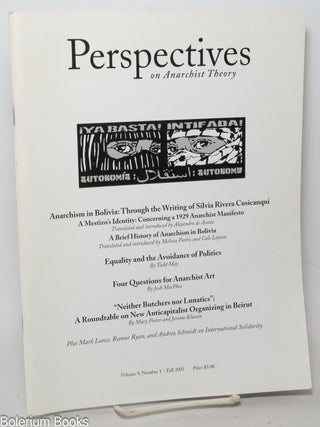Cat.No: 293820 Perspectives on Anarchist Theory: Vol. 9, No. 1, Fall 2005