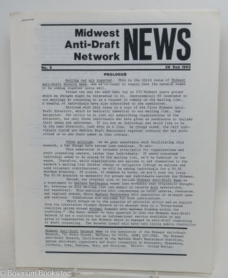 Cat.No: 293894 Midwest anti-draft network news, no. 3 (26 September 1983