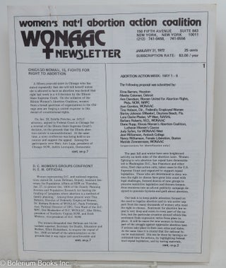 Cat.No: 293909 WONAAC newsletter: January, 1972. Women's National Abortion Action Coalition