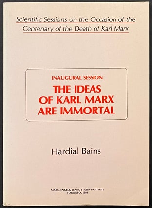 Cat.No: 294057 The ideas of Karl Marx are immortal. Hardial Bains