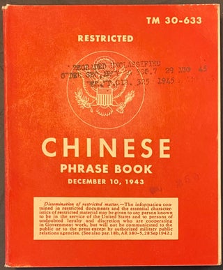 Cat.No: 294145 Chinese Phrase Book. December 10, 1943