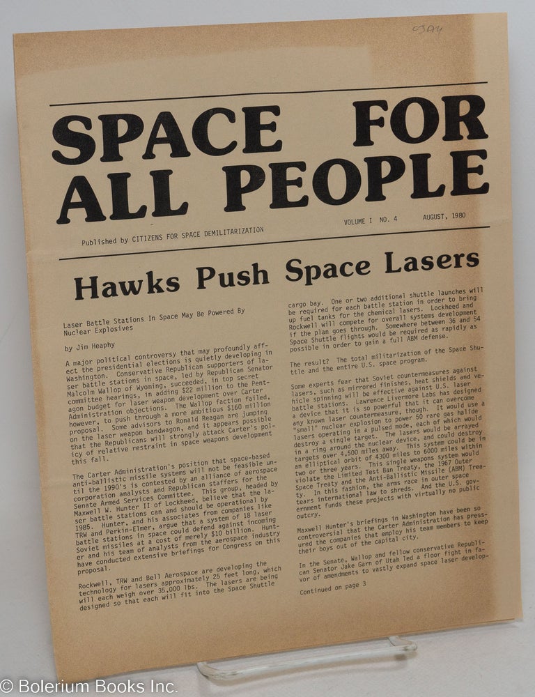 Cat.No: 294209 Space for all people; vol. 1, no. 4 (August 1980)