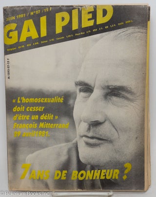 Cat.No: 294380 Gai pied no. 27 Juin 1981: 7 Ans de Bonheur? Frank Arnal, Hugo Marsan...