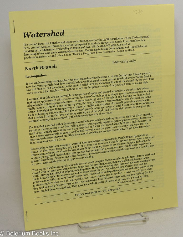 Cat.No: 294634 Watershed; issue 2 (2005). Andrew Hooper, Carrie Root.