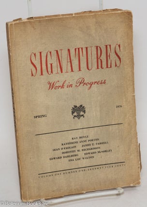 Cat.No: 294661 Signatures: work in progress; vol. 1, #1, Spring 1936. John H. Thompson,...