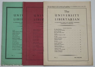 Cat.No: 294728 The university libertarian; an independent termly for university...