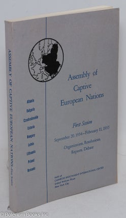 Cat.No: 294859 Assembly of Captive European Nations: First Session, September 20, 1954 -...