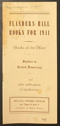 Cat.No: 294901 Flanders Hall Books for 1941. Books-of-the-Hour. Studies in British...