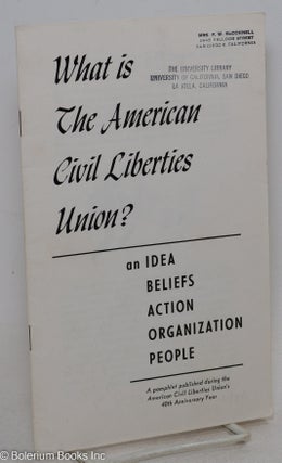 Cat.No: 295125 What is the American Civil Liberties Union? Patrick Murphy Malin, director