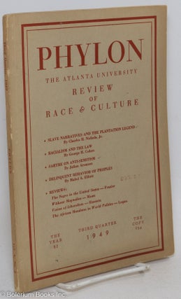 Cat.No: 295332 Phylon: the Atlanta University review of race and culture; vol. 10, #3;...