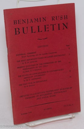 Cat.No: 295397 The Benjamin Rush Bulletin: Vol. 1 No. 4, Summer 1950