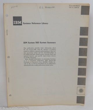 Cat.No: 295402 IBM Systems Reference Library