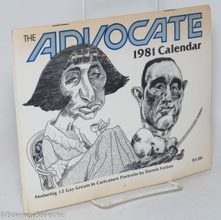 Cat.No: 295549 The Advocate 1981 Calendar featuring 12 Gay Greats in caricature...