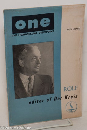 Cat.No: 295576 ONE Magazine: the homosexual viewpoint; vol. 5, #7, Aug.-Sept., 1957:...
