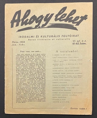 Cat.No: 295738 Ahogy lehet: irodalmi és kulturális folyóirat. Jan-Febr. 1954