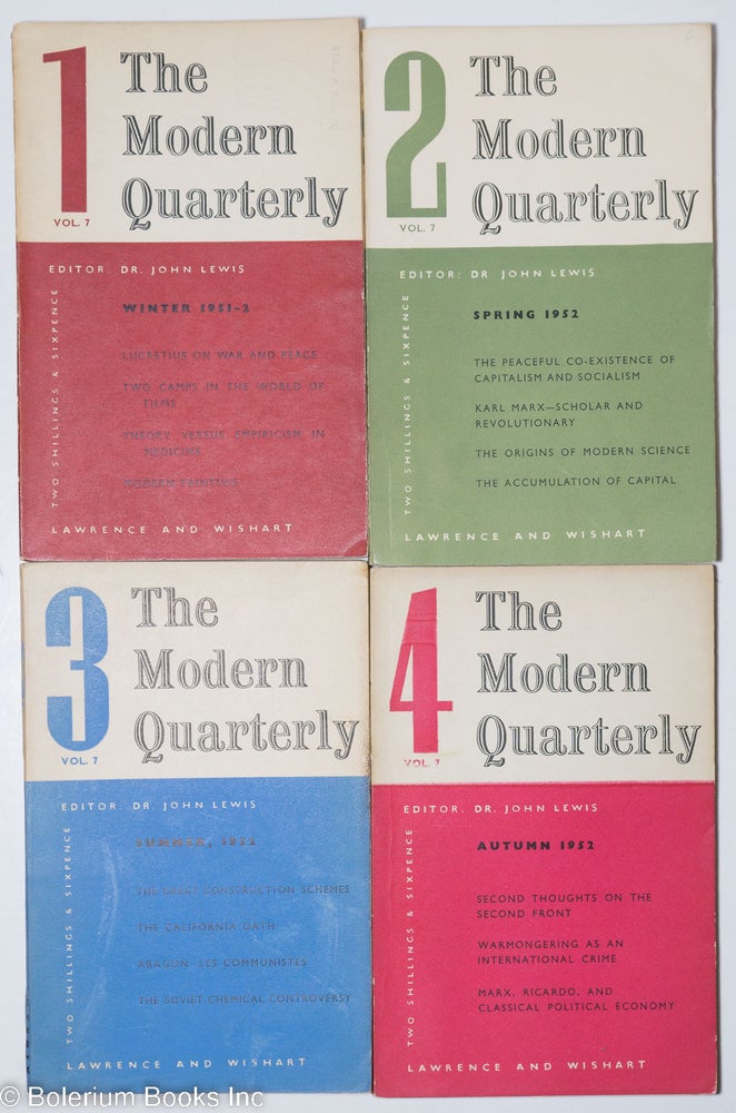 Cat.No: 295850 The Modern Quarterly [4 issues]. John Lewis.