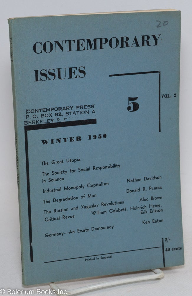 Cat.No: 295954 Contemporary Issues: vol. 2 no. 5, Winter 1950