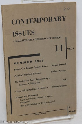 Cat.No: 295955 Contemporary Issues: vol. 3 no. 11, Summer 1952