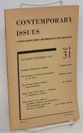 Cat.No: 295961 Contemporary Issues: vol. 8 no. 31, October-November 1957