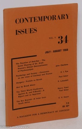 Cat.No: 295963 Contemporary Issues: vol. 9 no. 34, July-August 1958