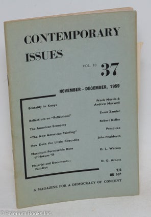 Cat.No: 295965 Contemporary Issues: vol. 10 no. 37, November-December 1959