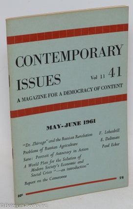 Cat.No: 295968 Contemporary Issues: vol. 11 no. 41, May-June 1961