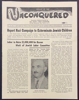 Cat.No: 296064 Voice of the unconquered: newsletter of the Jewish Labor Committee. Vol. 2...