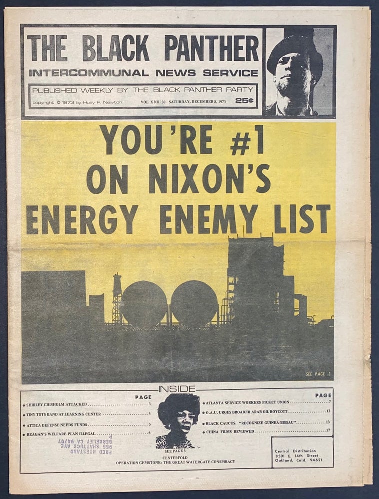 Cat.No: 296090 The Black Panther Intercommunal News Service. Vol. X no 30 (Saturday, December 8, 1973)