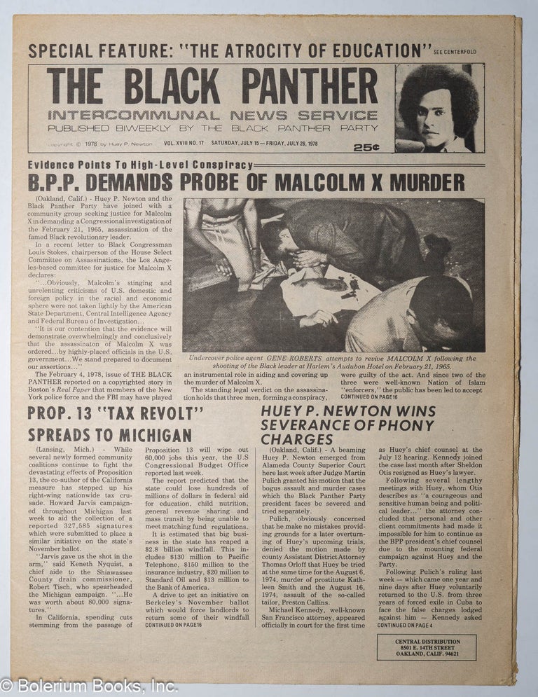 Cat.No: 296305 The Black Panther Intercommunal News Service. Vol. XVIII no. 17