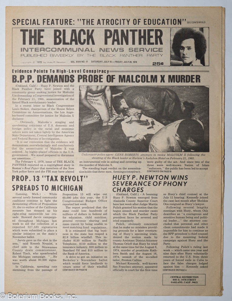 Cat.No: 296305 The Black Panther Intercommunal News Service. Vol. XVIII no. 17