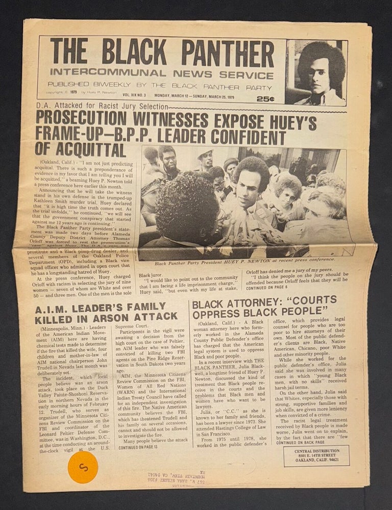 Cat.No: 296330 The Black Panther Intercommunal News Service. Vol. XIX no. 3