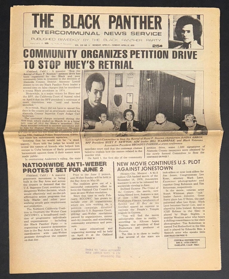 Cat.No: 296333 The Black Panther Intercommunal News Service. Vol. XIX no. 5