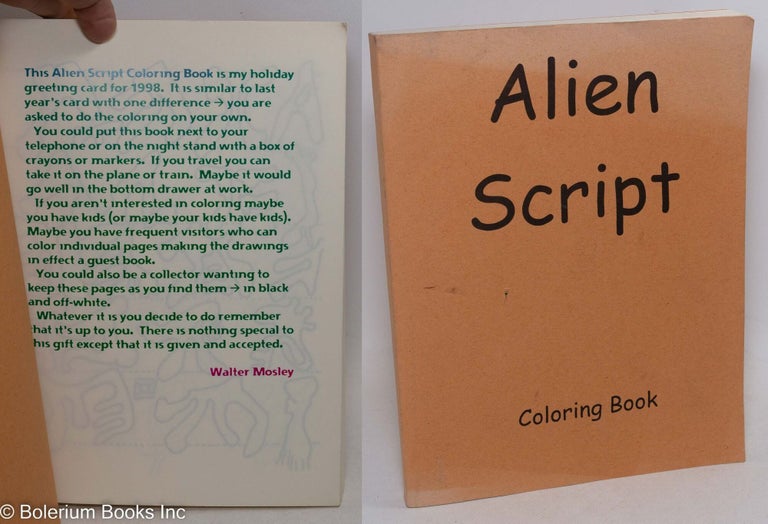 Script Alien Cart Alien script coloring book | Walter Mosley