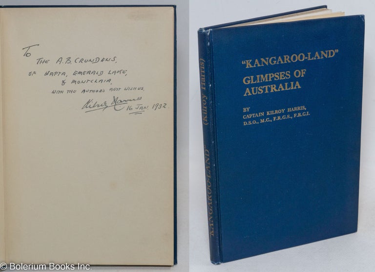 Cat.No: 296649 "Kangaroo-Land" Glimpses of Australia. With Map and 71 Illustrations. Captain Kilroy Harris.
