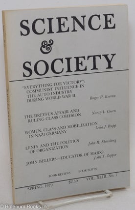 Cat.No: 296766 Science & Society; an independent journal of Marxism, volume 43, no. 1...