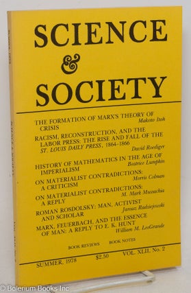Cat.No: 296773 Science & Society; an independent journal of Marxism, volume 42, no. 2...