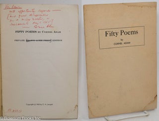 Cat.No: 296837 Fifty Poems [personal inscription signed]. Adam Cornel, Lengyel