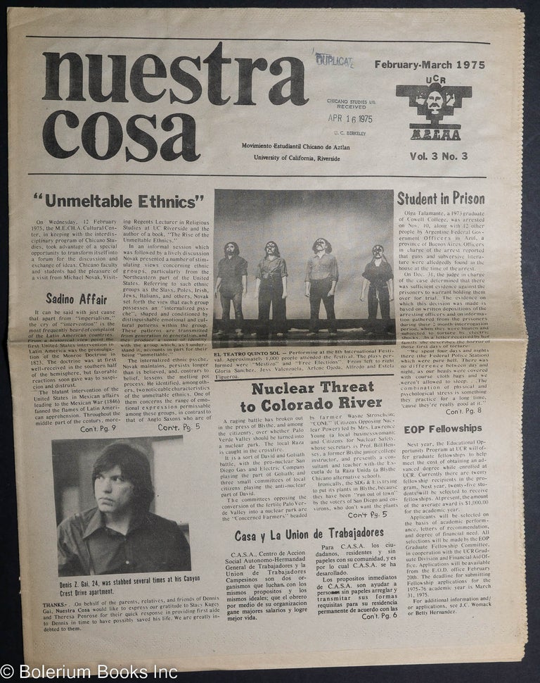 Cat.No: 296912 Nuestra cosa: Vol. 3 No. 3, February-March 1975