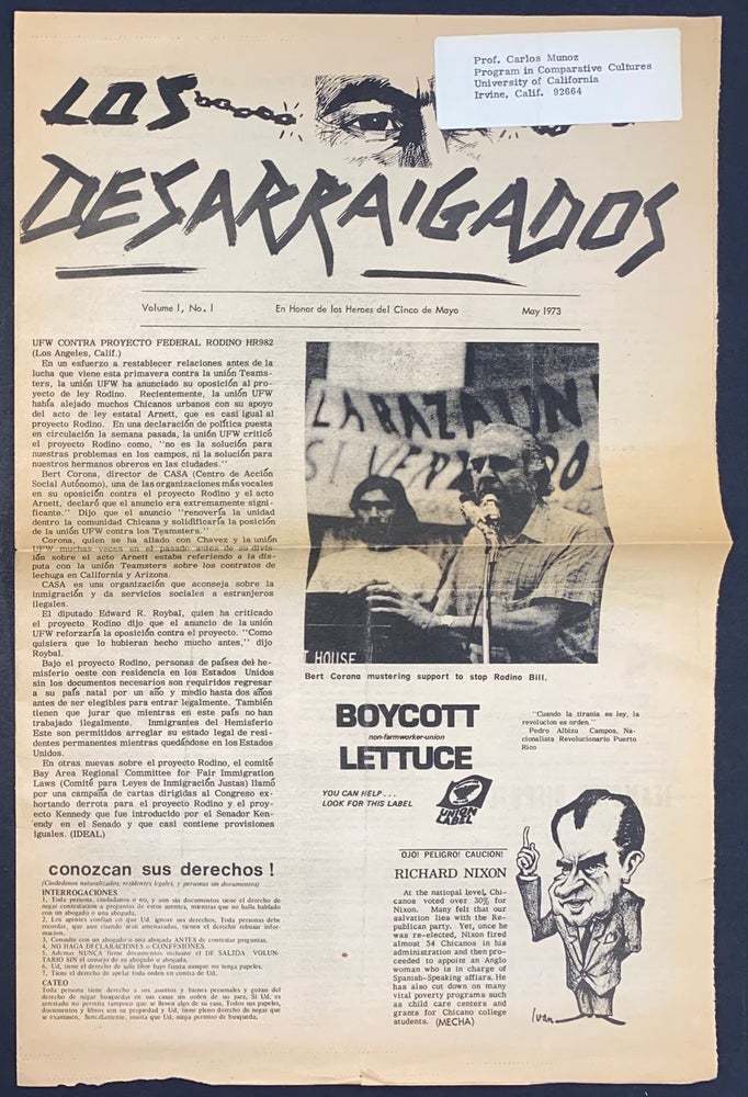 Cat.No: 297246 Los Desarraigados. Vol. 1 no. 1 (May 1973