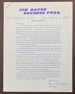 Cat.No: 297267 [Two leaflets from the Jim Hayes Defense Fund, stapled together with...