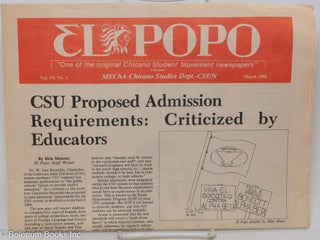Cat.No: 297296 El Popo: MEChA-Chicano Studies Dept. CSUN; vol. 19, no. 1, March 1985