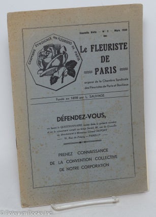 Cat.No: 297428 Le fleuriste de Paris, organe de la Chambre Syndicale des Fleurists de...