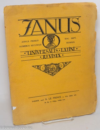 Cat.No: 297451 Janus. Universalis Latini Revista. Annus Primus, Numerus Secundus. Kal....