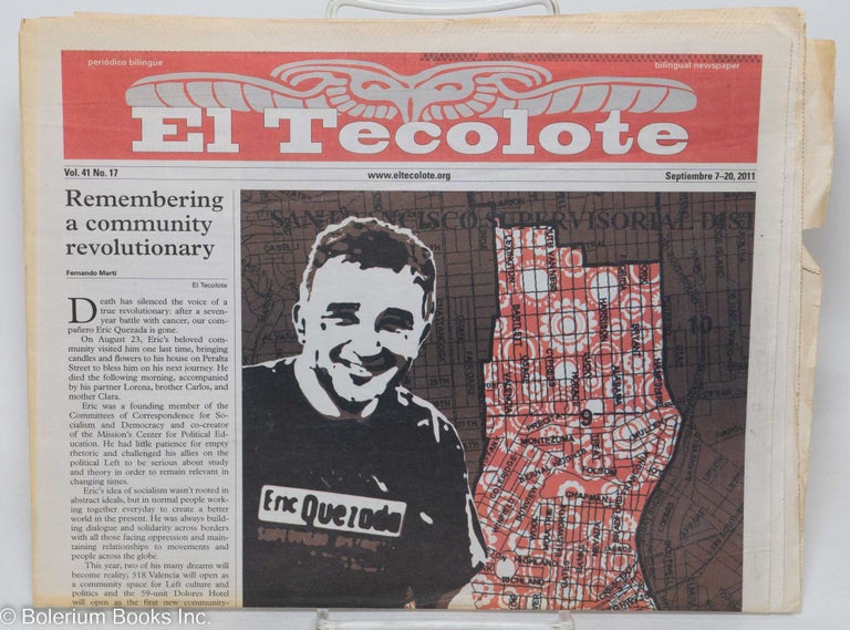 Cat.No: 297521 El tecolote: a Chicano-Latino bilingual newspaper serving the Bay Area; Vol. 41, No. 17 (Septiembre 7-20, 2011). Dario Castillejos.