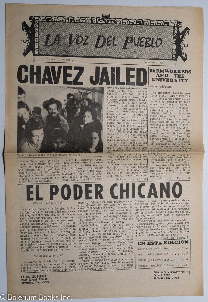 Cat.No: 297545 La Voz del Pueblo: Vol. 1, no. 7 (December 1970)