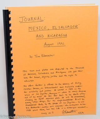 Cat.No: 297660 Journal: Mexico, El Salvador and Nicaragua August 1991. Tom Edminster