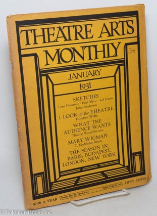 Cat.No: 297780 Theatre Arts Monthly: vol. 15, #1, Jan. 1931: Sketches. Edith J. R....