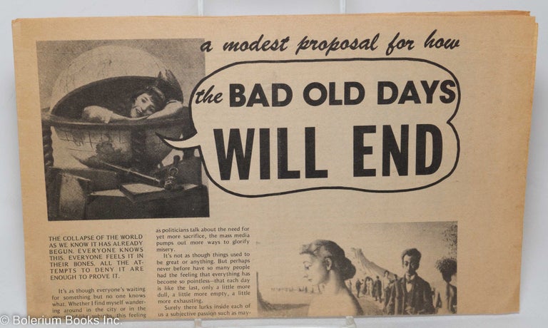 Cat.No: 297782 A modest proposal for how the bad old days will end. Charles Lutwidge.