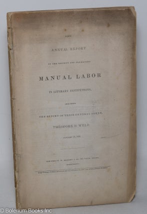 Cat.No: 297803 First annual report of the society for promotion manual labor in literary...